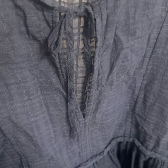 ✨AMERICAN EAGLE WOMEN BLACK LONG-SLEEVE PEASANT SZ MEDIUM BLOUSE✨ - Picture 9 of 10